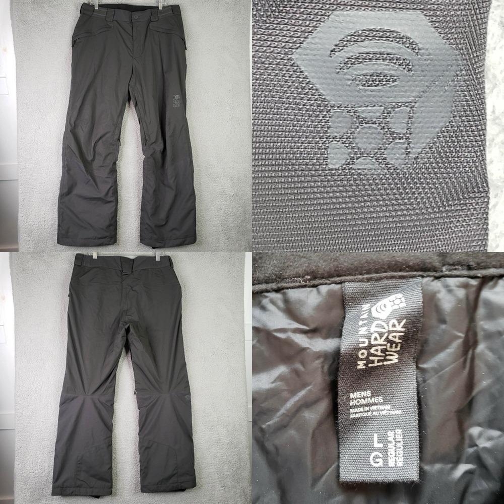 Mountain Hardwear Snow Ski Pants Mens Size Large L Gray Vented Performance